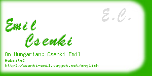 emil csenki business card